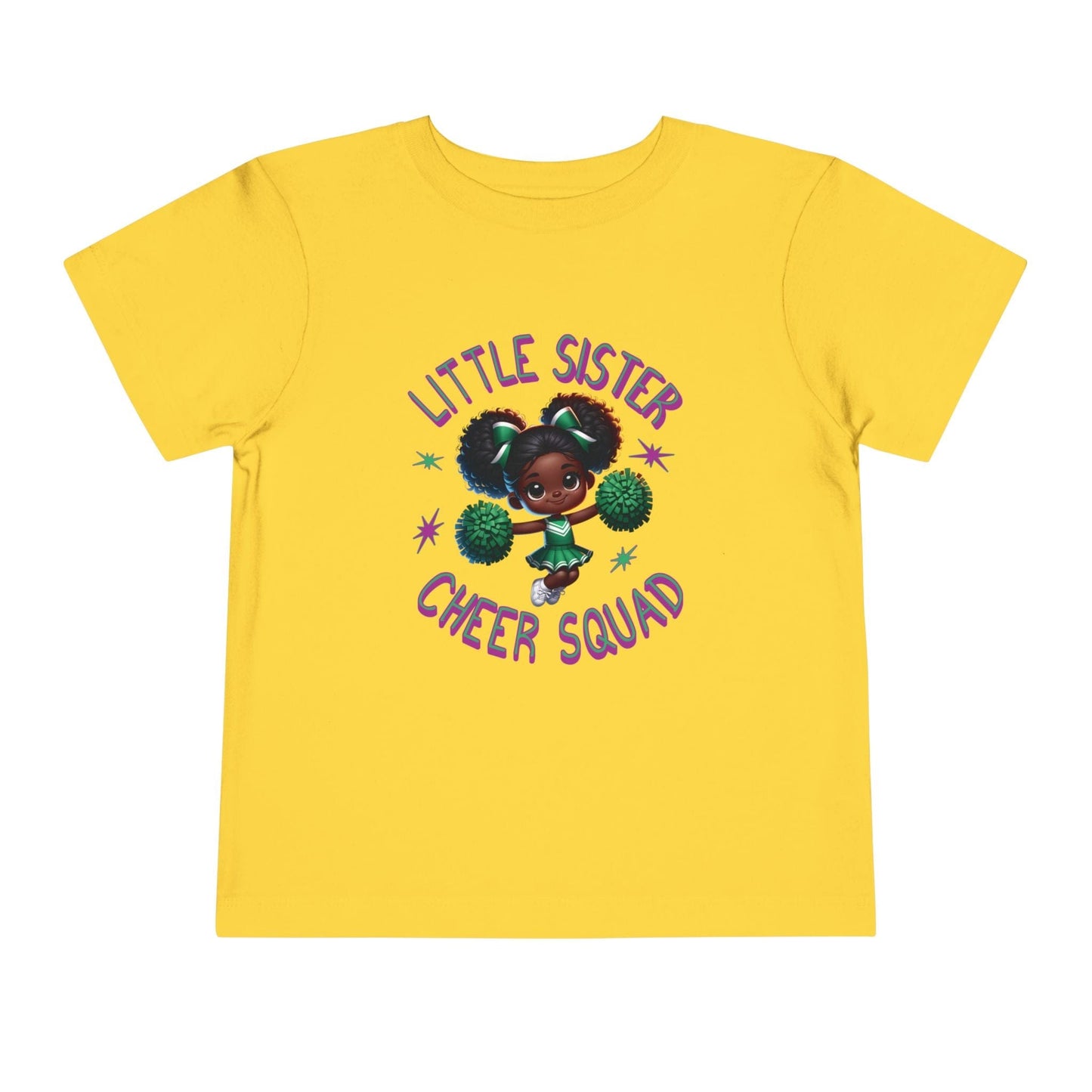 Little Sister Cheer Squad Green Toddler T-Shirt