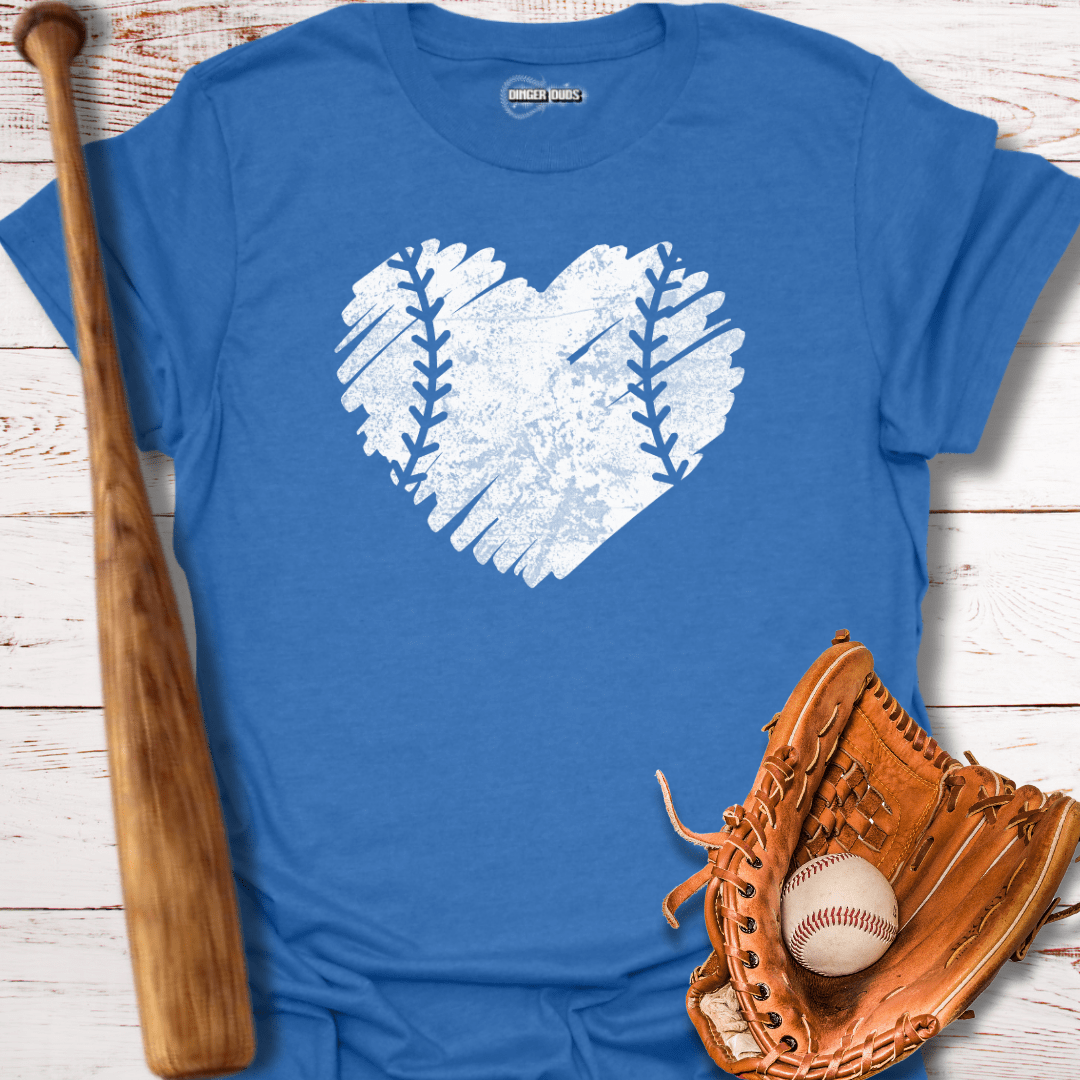 Distressed Baseball Heart T-Shirt