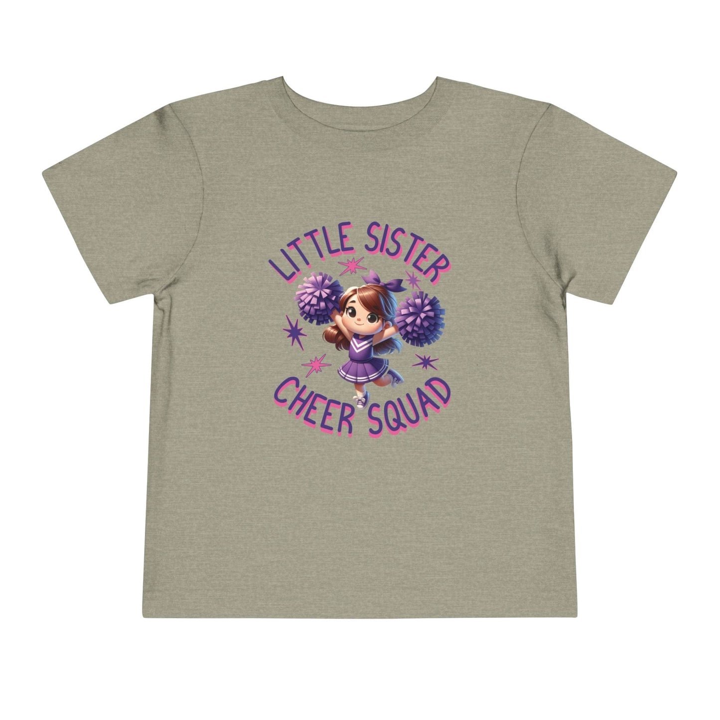 Little Sister Cheer Squad Purple Toddler T-Shirt