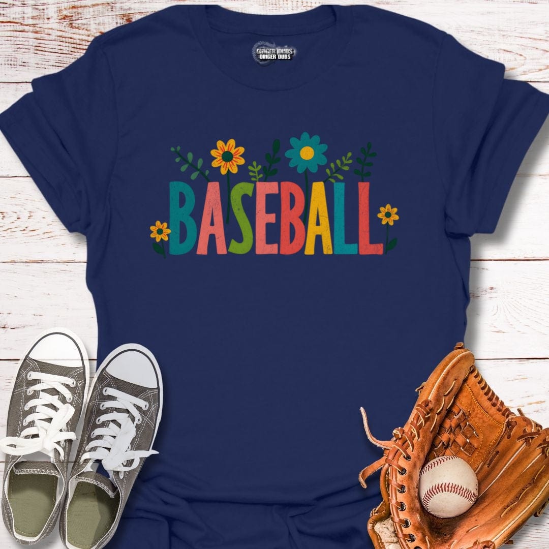 Colorful Blooms Baseball T-Shirt