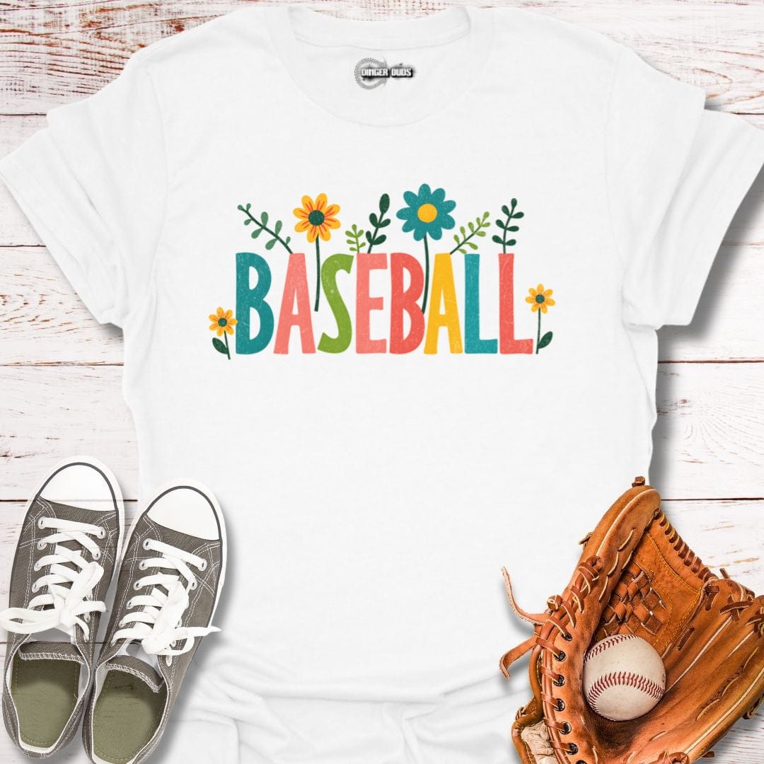 Colorful Blooms Baseball T-Shirt