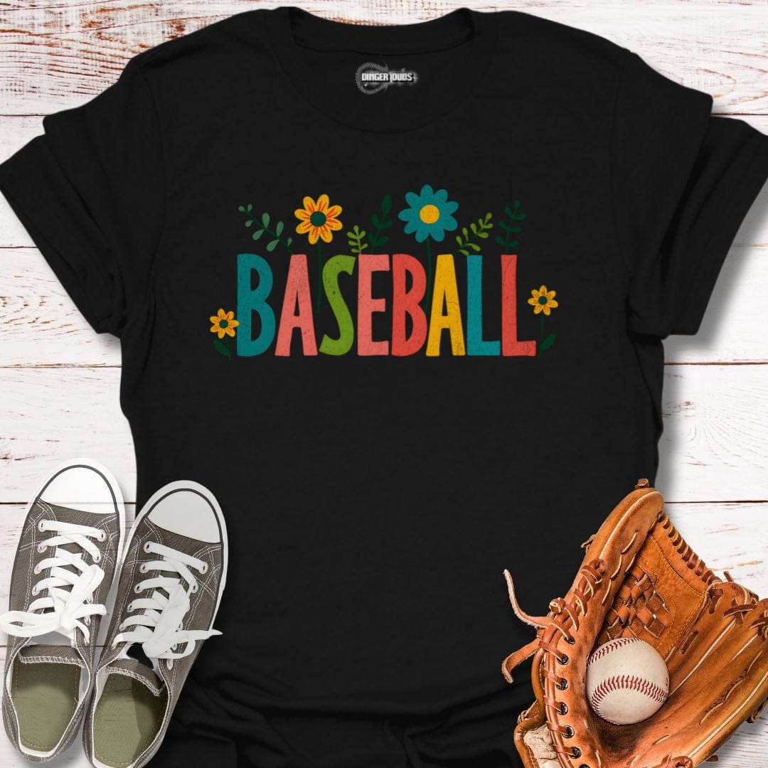 Colorful Blooms Baseball T-Shirt