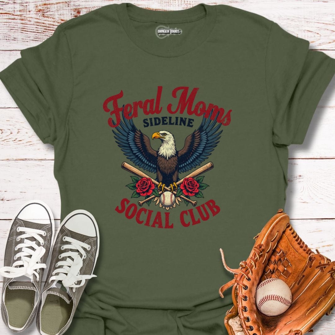 Feral Moms Sideline Social Club-Eagle Edition T-Shirt