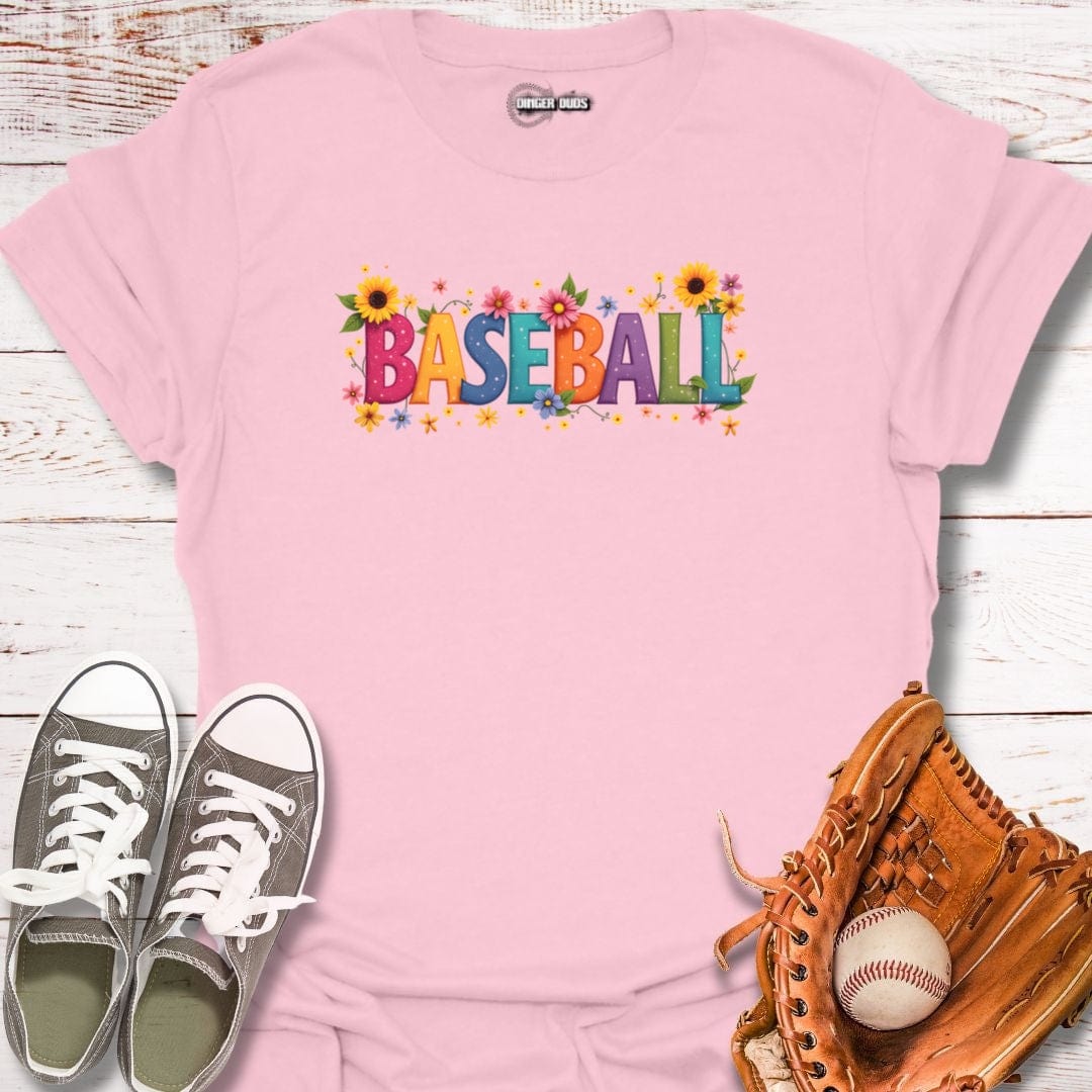 Baseball Flower Power T-Shirt