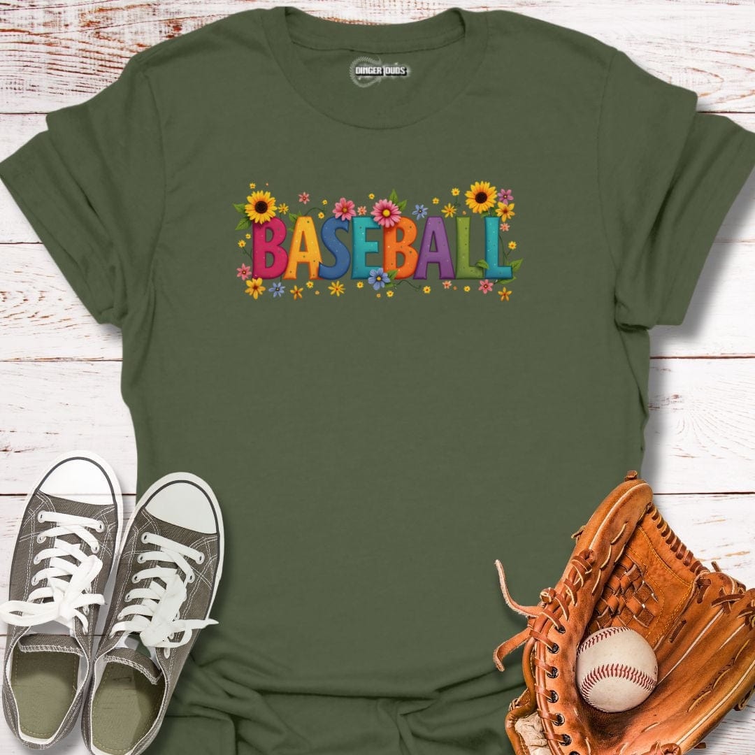 Baseball Flower Power T-Shirt