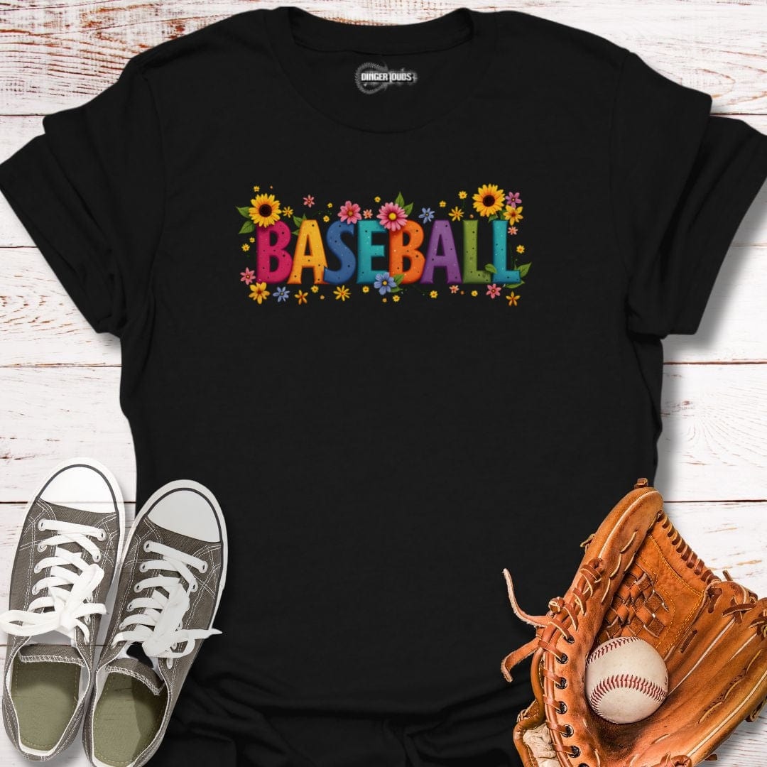 Baseball Flower Power T-Shirt