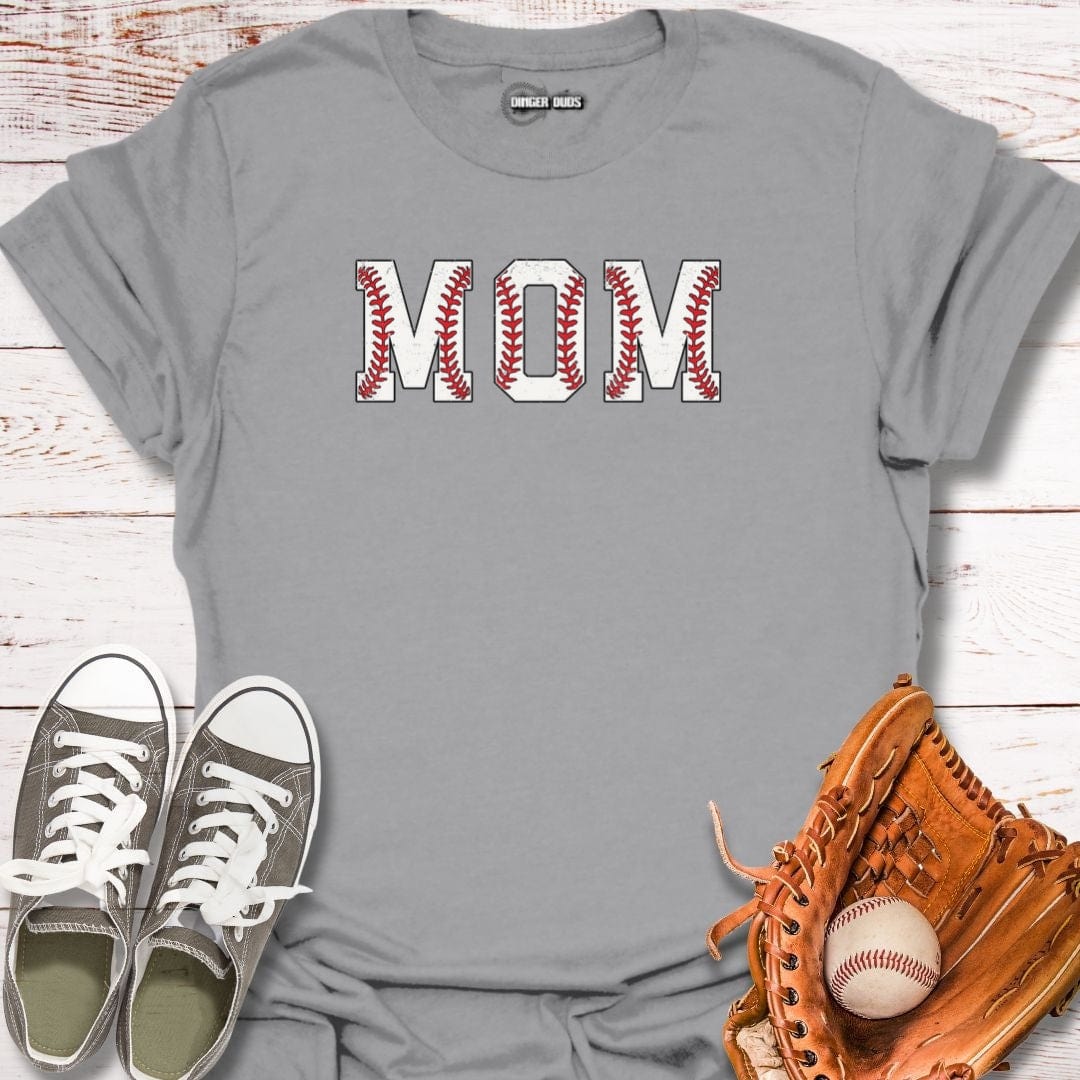 Stitched Baseball Mom T-Shirt