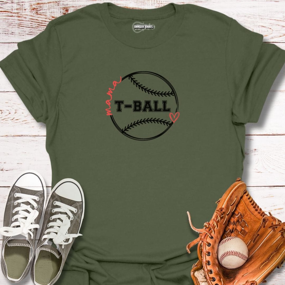 T-Ball Mama Heart T-Shirt