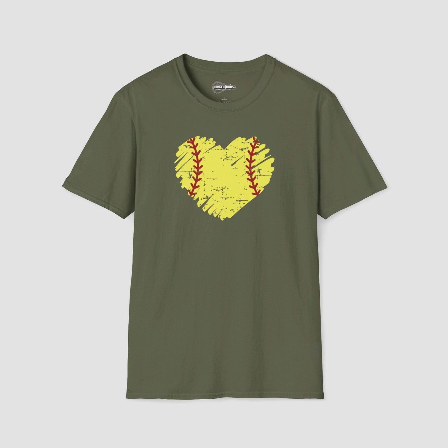 Distressed Heart Softball T-Shirt