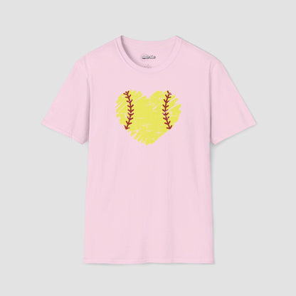 Distressed Heart Softball T-Shirt