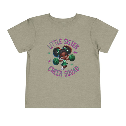 Little Sister Cheer Squad Green Toddler T-Shirt