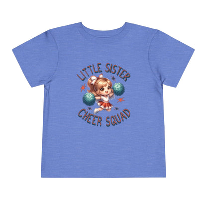 Little Sister Cheer Squad Blue Toddler T-Shirt