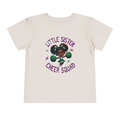 Little Sister Cheer Squad Green Toddler T-Shirt