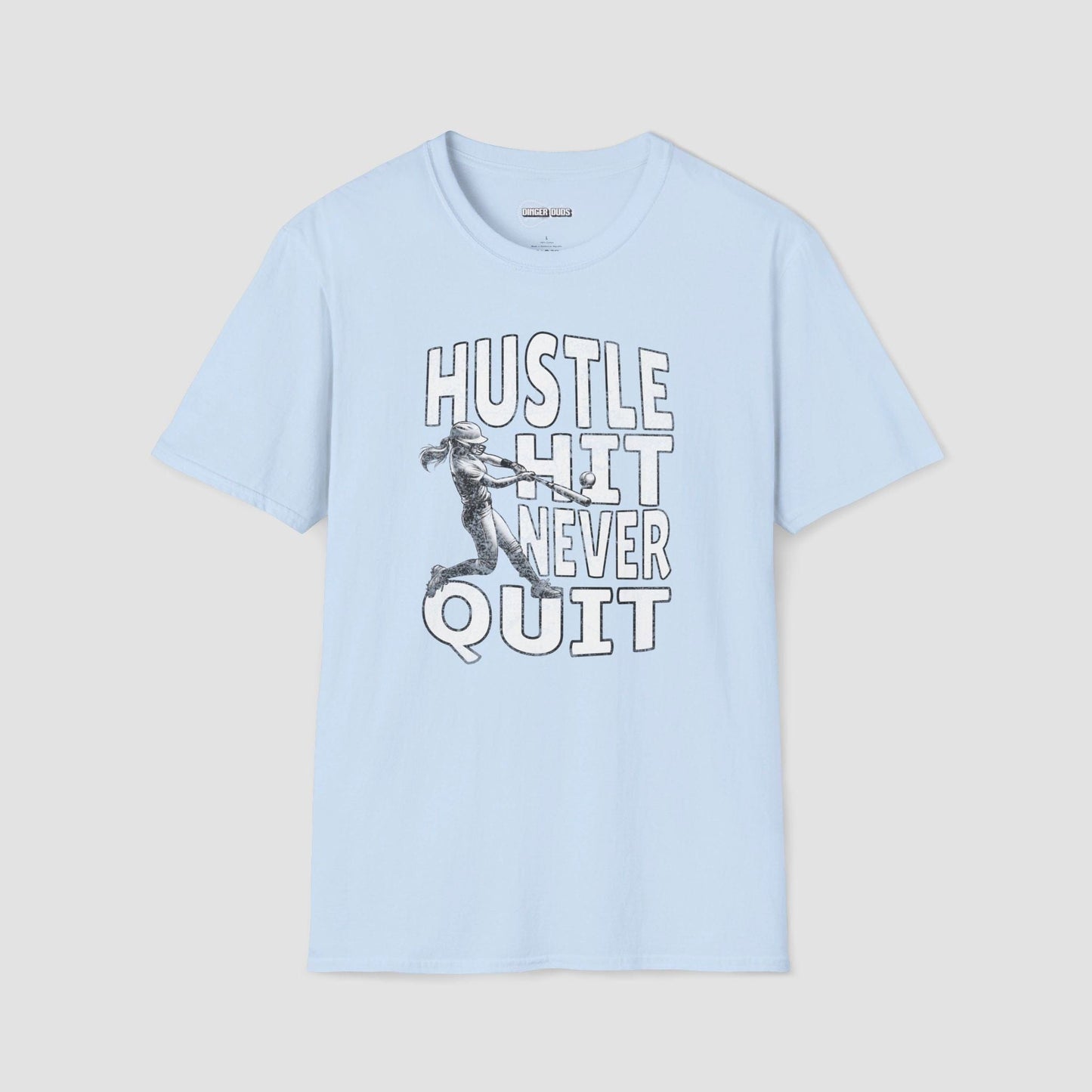 Hustle Hit Never Quit Softball T-Shirt