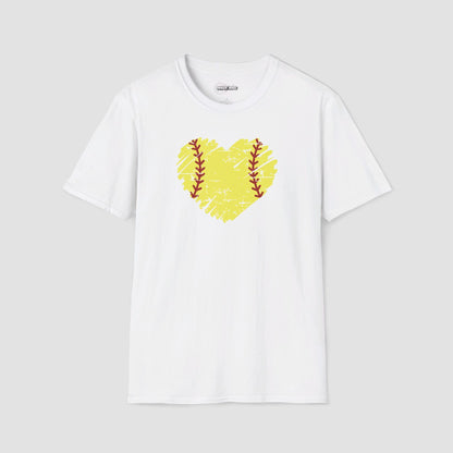 Distressed Heart Softball T-Shirt