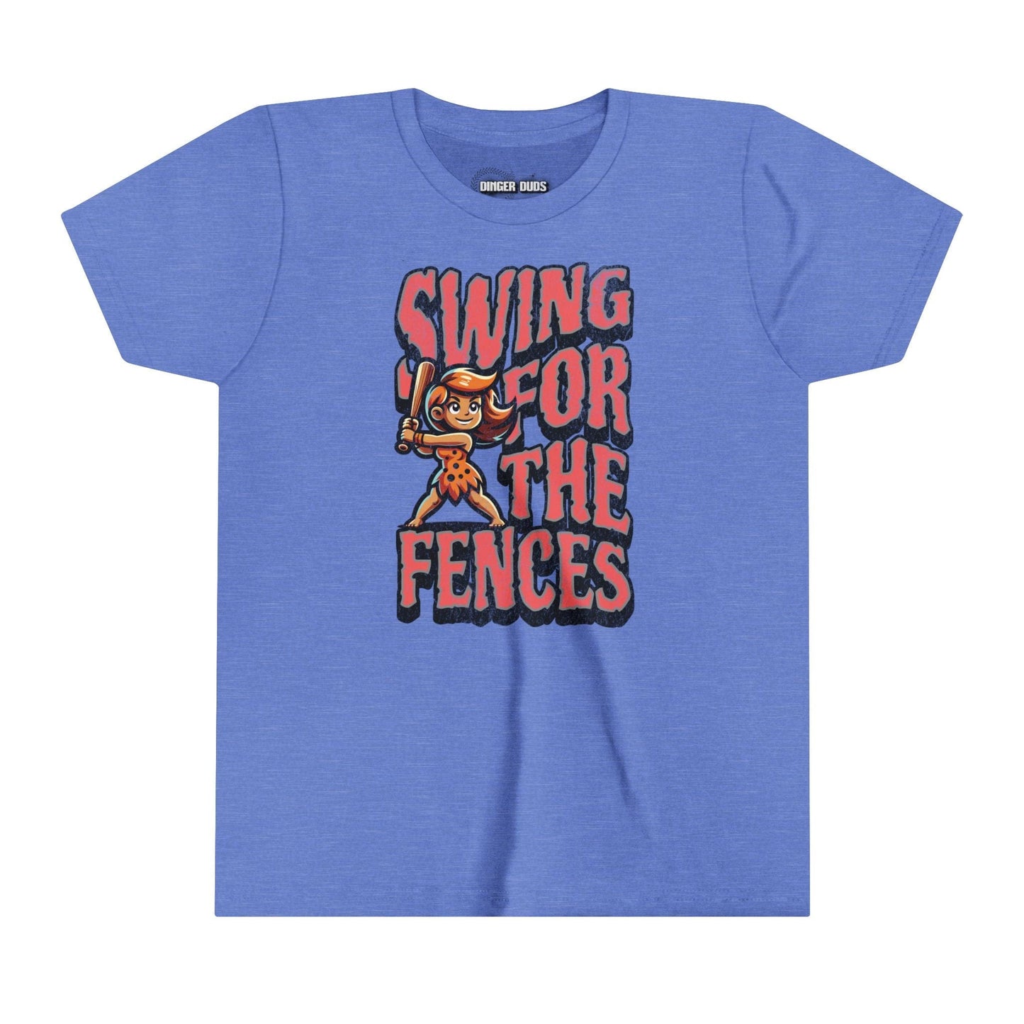 Swing For The Fences Cave Girl Youth Softball T-Shirt