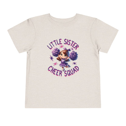 Little Sister Cheer Squad Purple Toddler T-Shirt