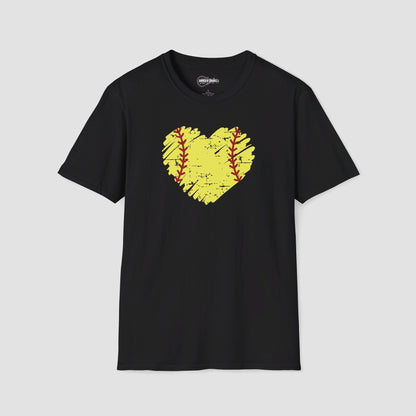 Distressed Heart Softball T-Shirt