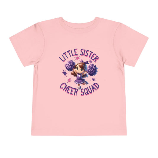 Little Sister Cheer Squad Purple Toddler T-Shirt