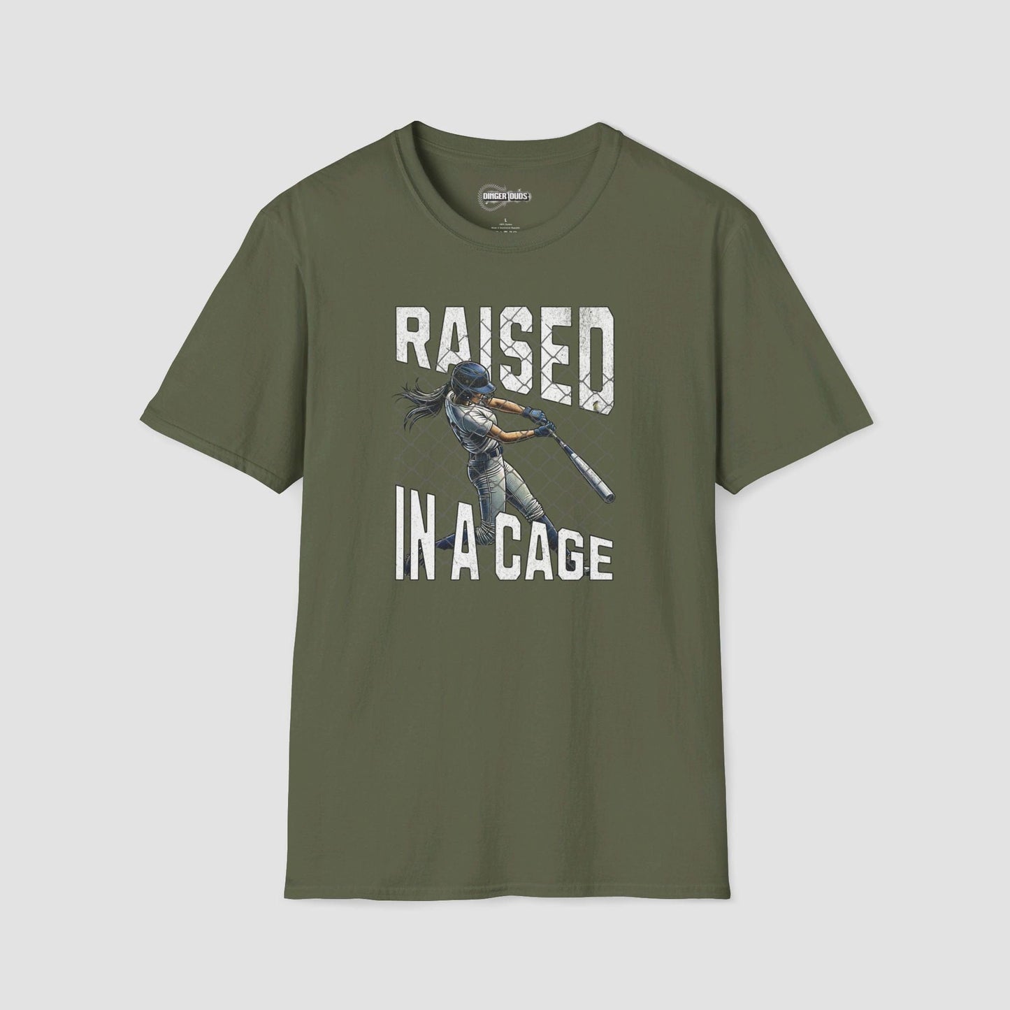 Raised In A Cage Softball T-SHirt