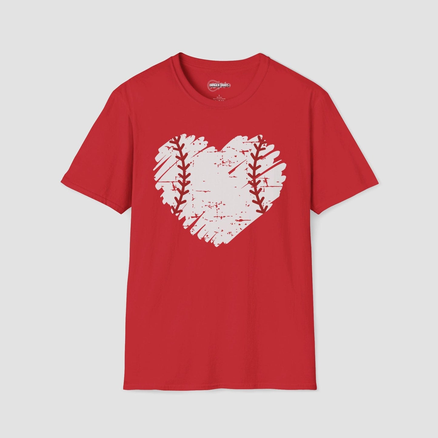 Distressed Baseball Heart with Red Laces T-Shirt