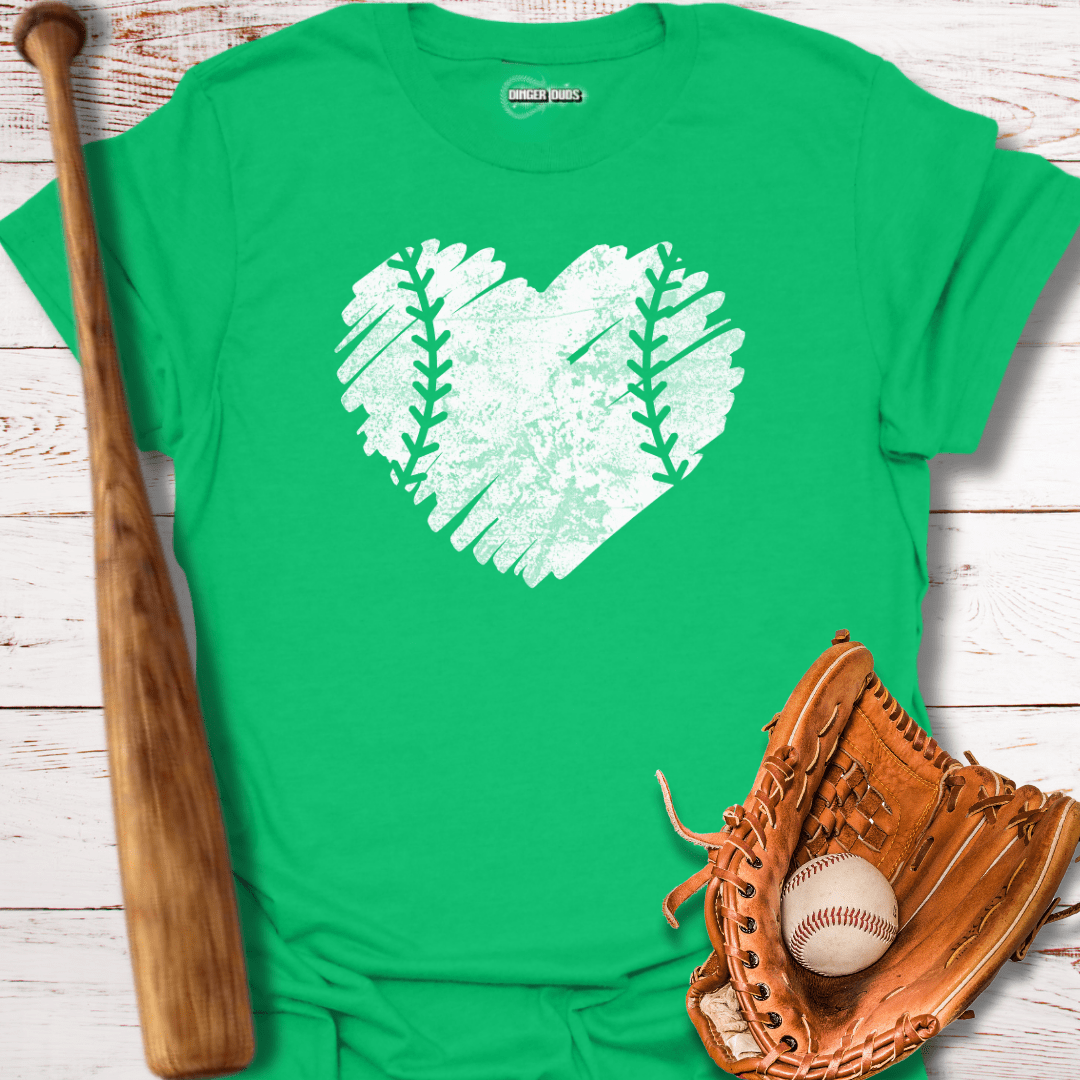 Distressed Baseball Heart T-Shirt