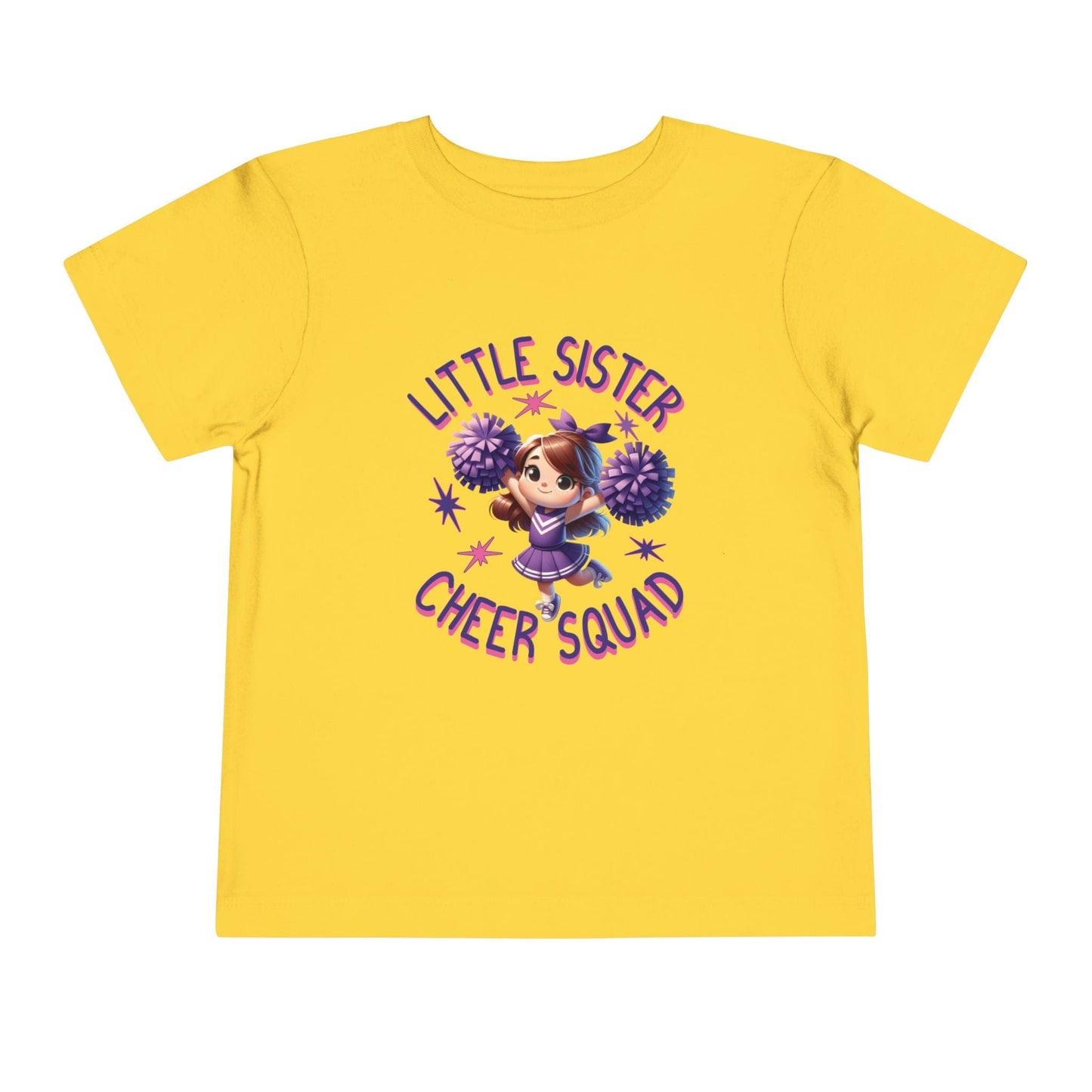 Little Sister Cheer Squad Purple Toddler T-Shirt