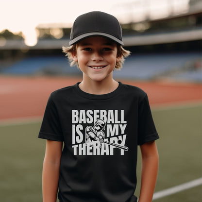 Baseball Is My Therapy Youth T-Shirt