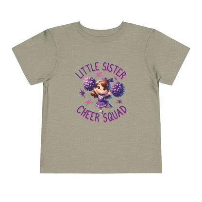 Little Sister Cheer Squad Purple Toddler T-Shirt