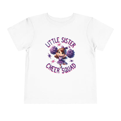 Little Sister Cheer Squad Purple Toddler T-Shirt