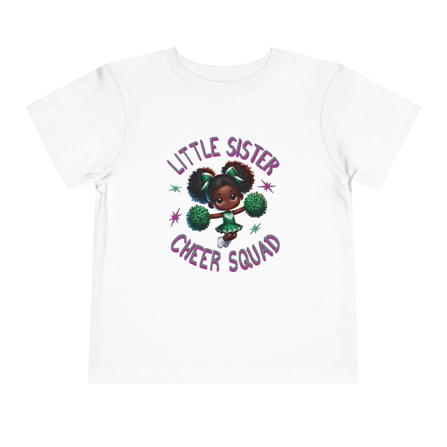 Little Sister Cheer Squad Green Toddler T-Shirt