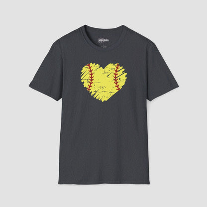 Distressed Heart Softball T-Shirt