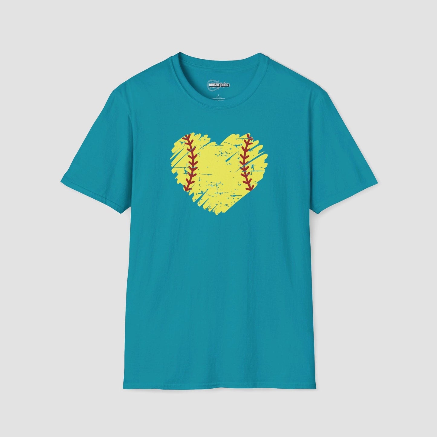 Distressed Heart Softball T-Shirt