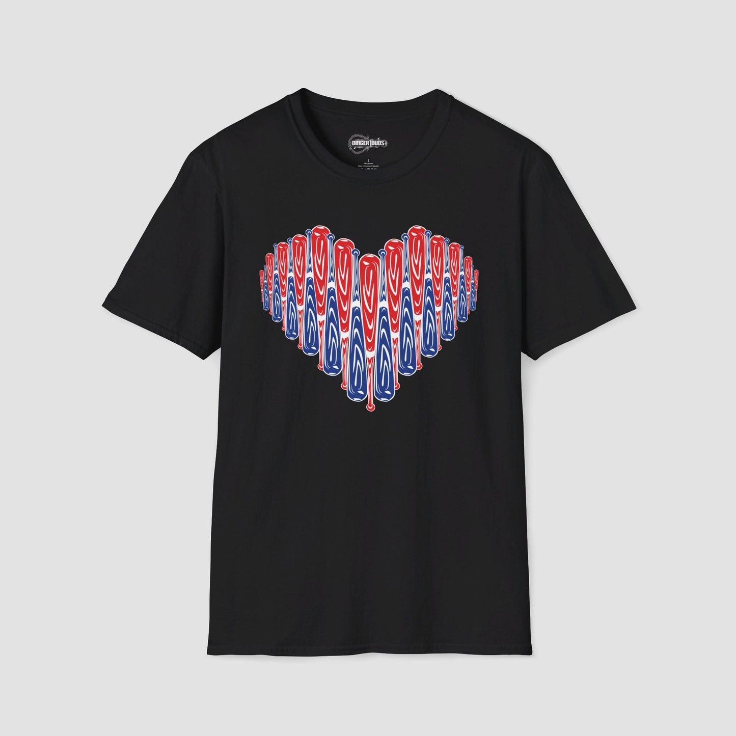 Red White and Blue Baseball Heart T-Shirt