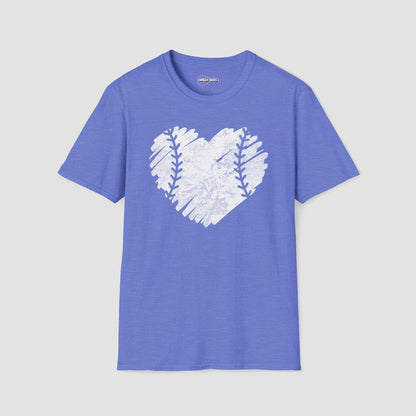 Distressed Baseball Heart T-Shirt