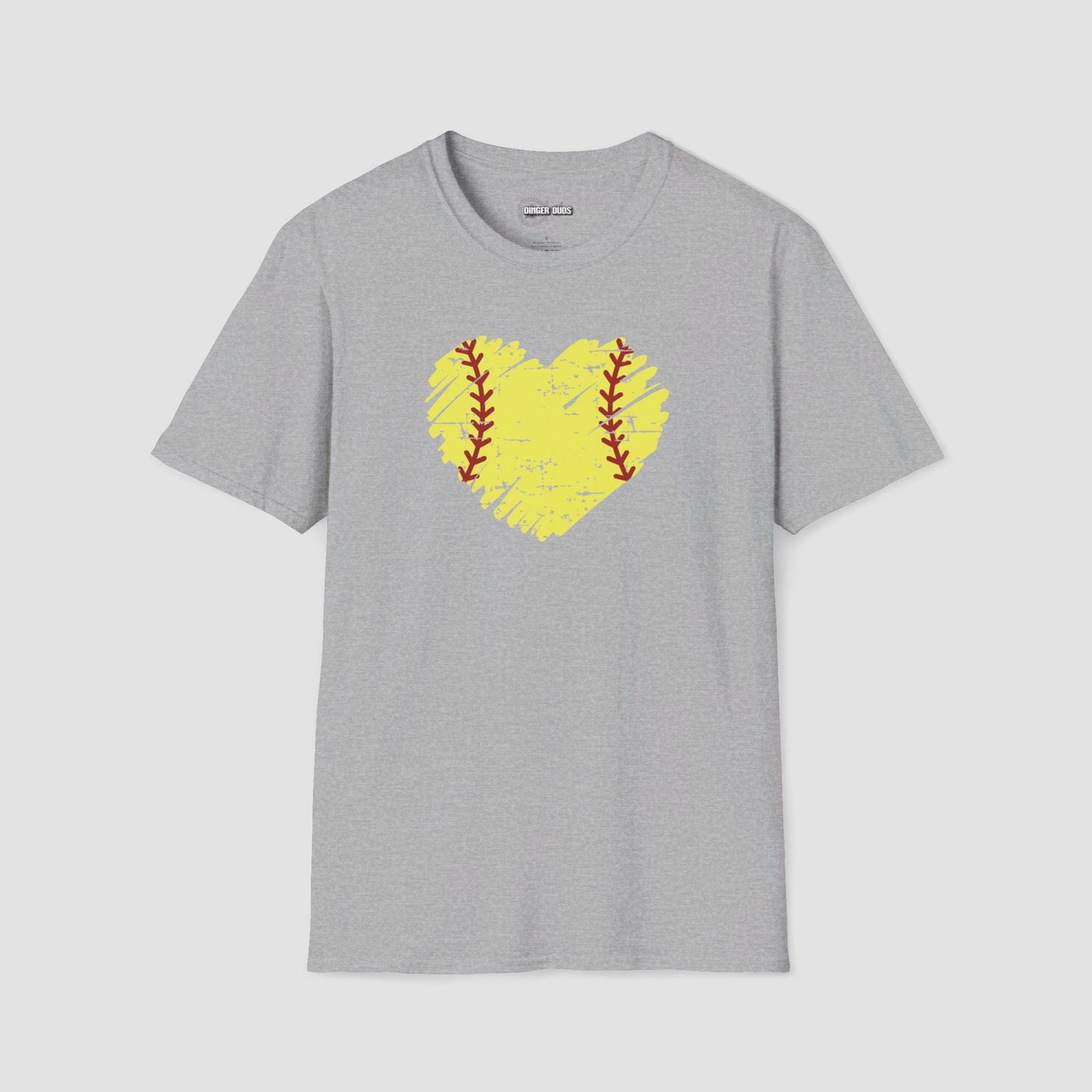 Distressed Heart Softball T-Shirt