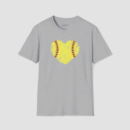 Distressed Heart Softball T-Shirt