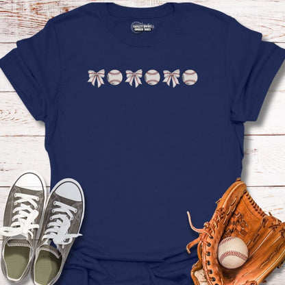 Baseballs & Stitched Bows T-Shirt