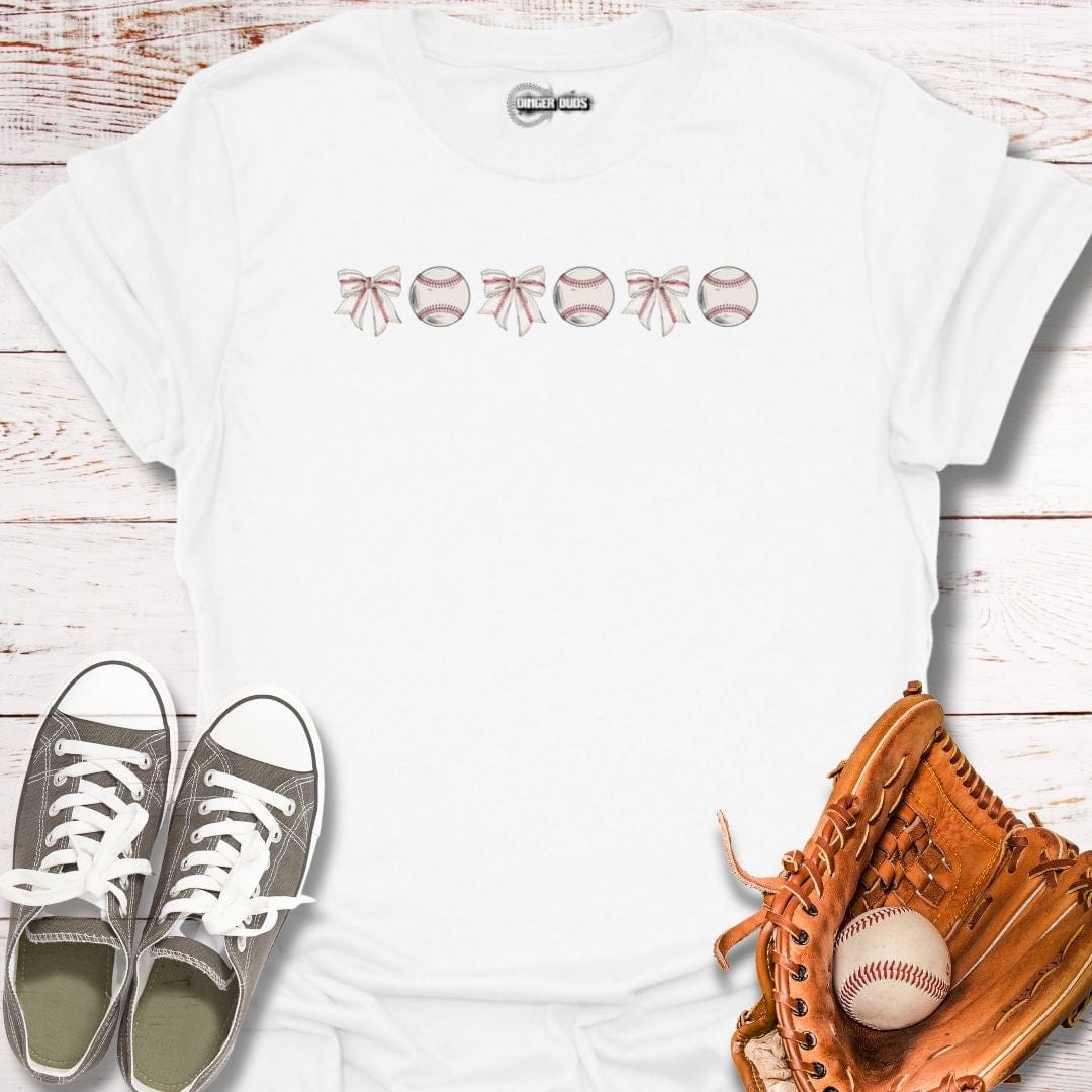 Baseballs & Stitched Bows T-Shirt