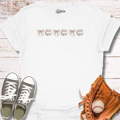 Baseballs & Stitched Bows T-Shirt