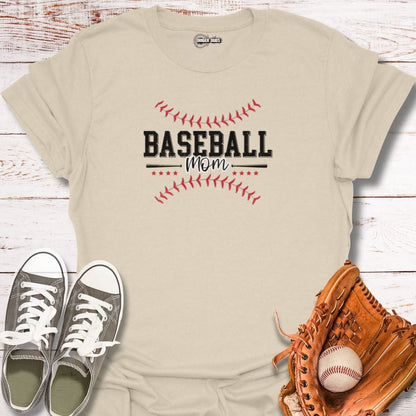 Baseball Mom Bold Stitches T-Shirt