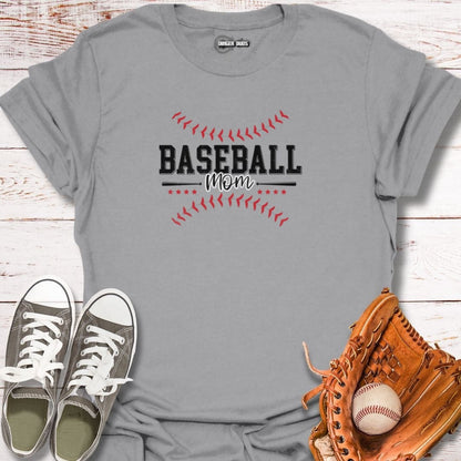 Baseball Mom Bold Stitches T-Shirt