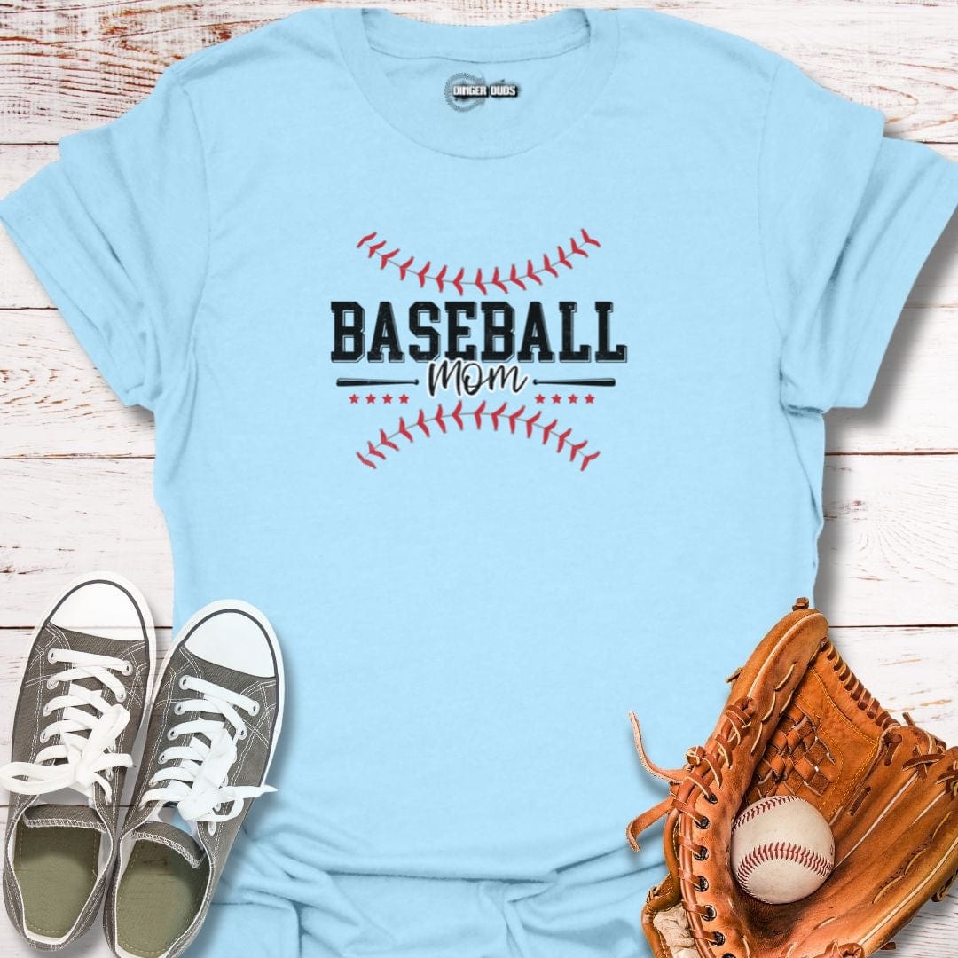 Baseball Mom Bold Stitches T-Shirt
