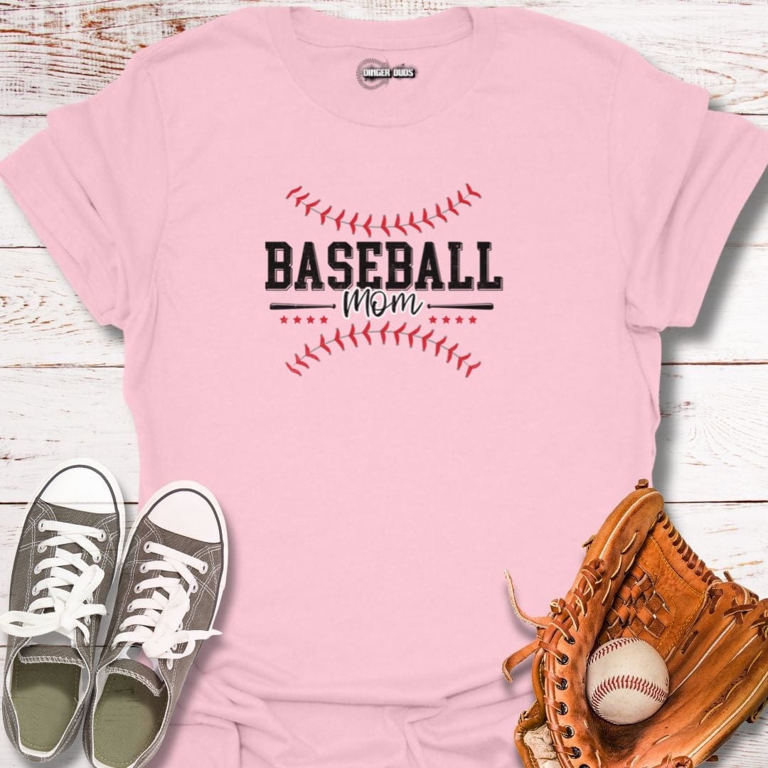 Baseball Mom Bold Stitches T-Shirt