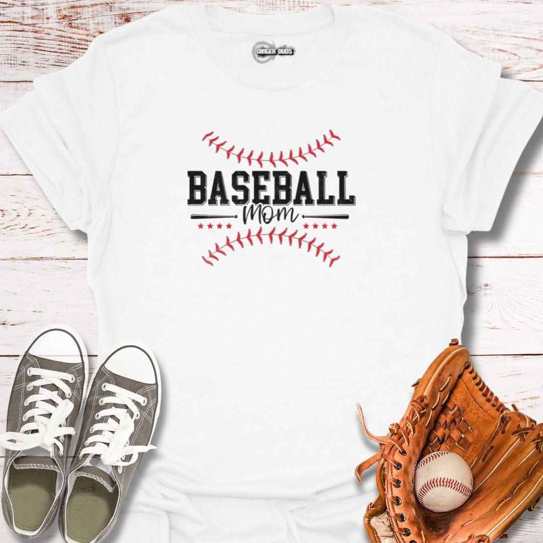 Baseball Mom Bold Stitches T-Shirt
