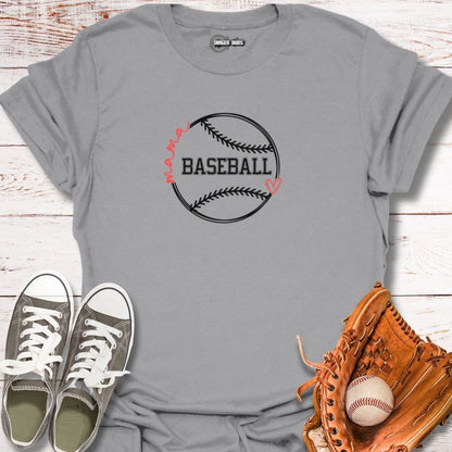 Baseball Mama Heart T-Shirt