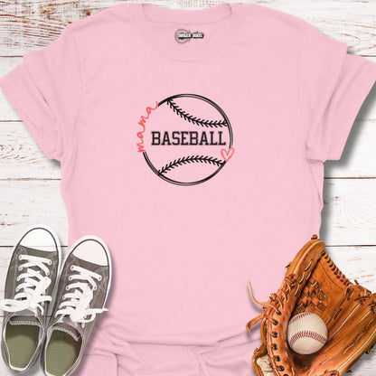 Baseball Mama Heart T-Shirt