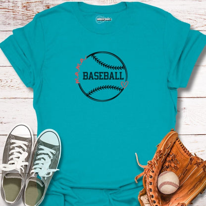 Baseball Mama Heart T-Shirt