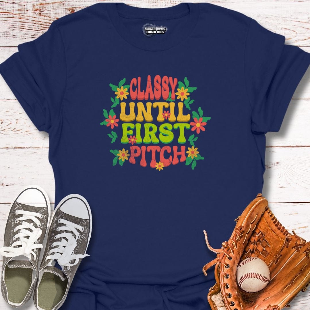 Classy Until First Pitch Floral T-Shirt