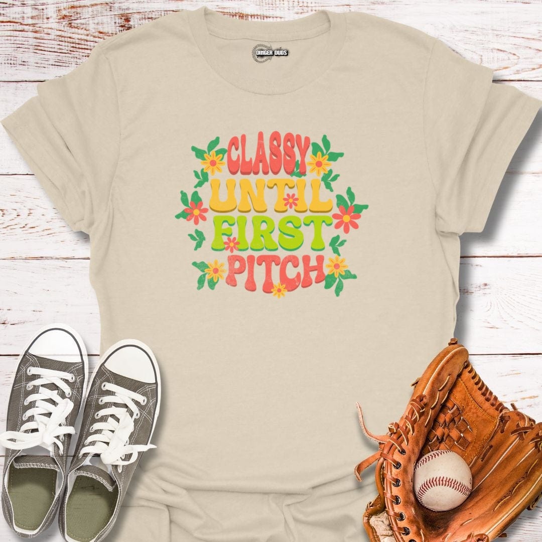 Classy Until First Pitch Floral T-Shirt